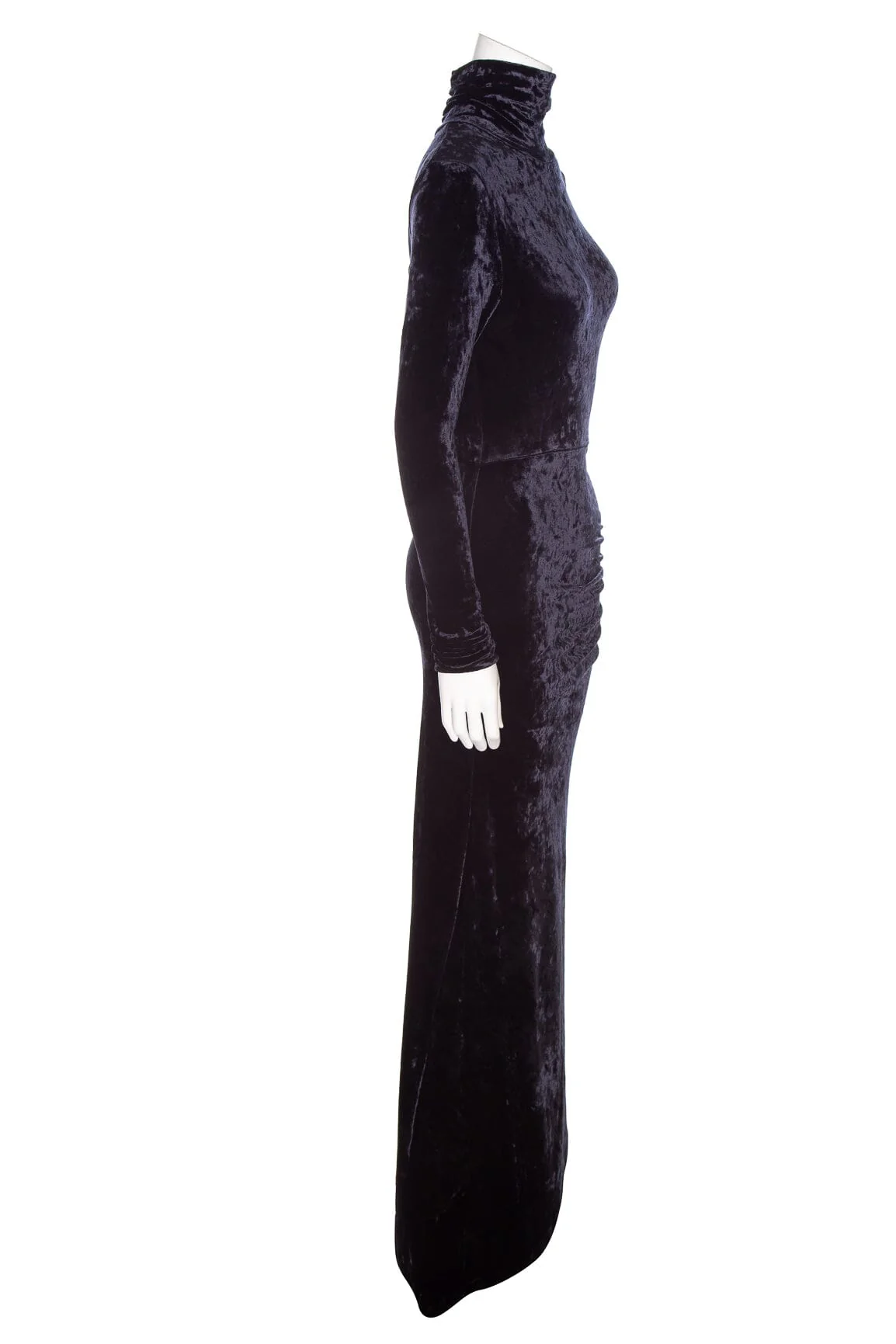 A.L.C. Navy Velvet Mock Neck Cutout Maxi Dress SZ 6 - Image 2