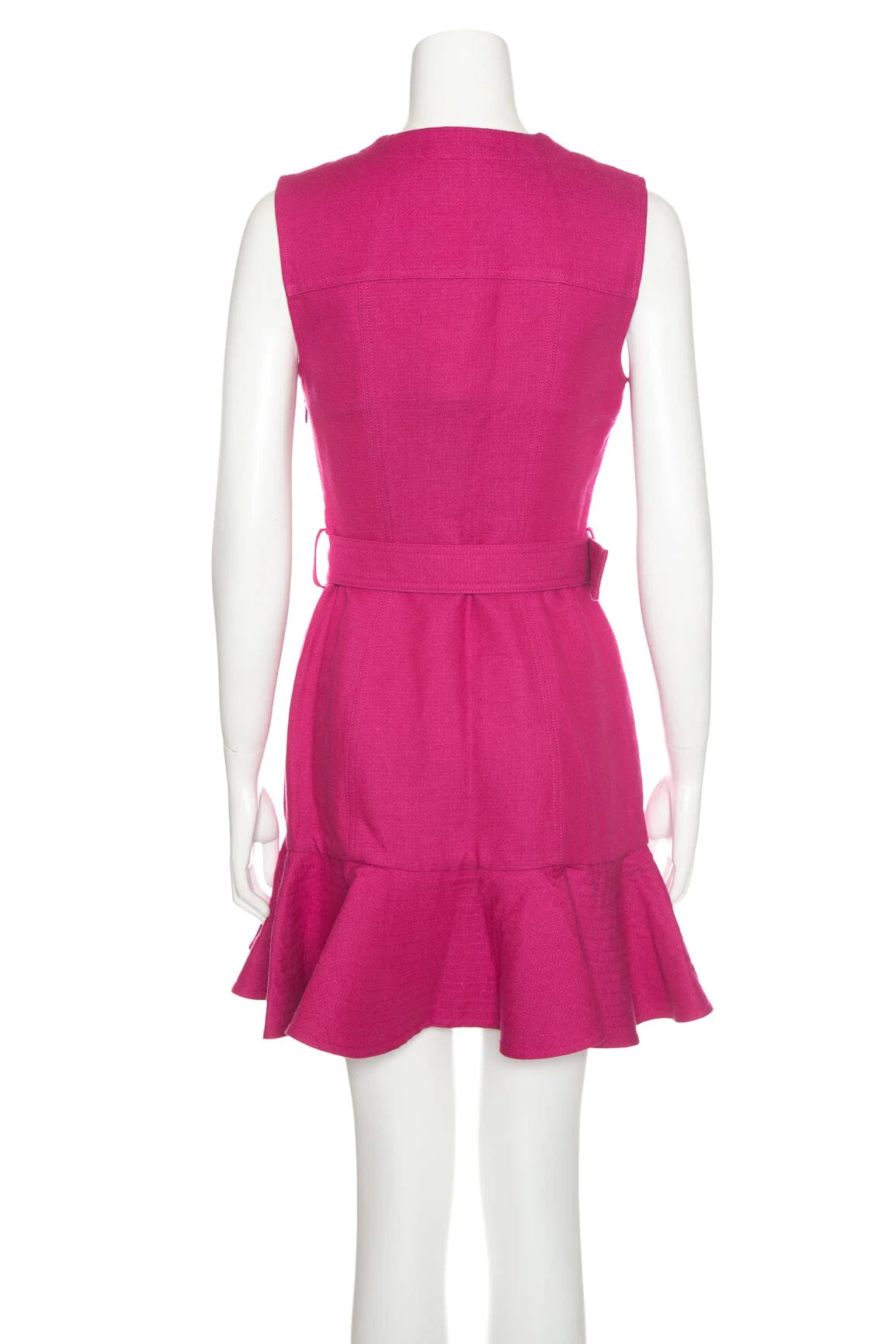 Acler "Finsbury" Magenta Gold Button Front Scoop Neck Dress SZ 4 - Image 3