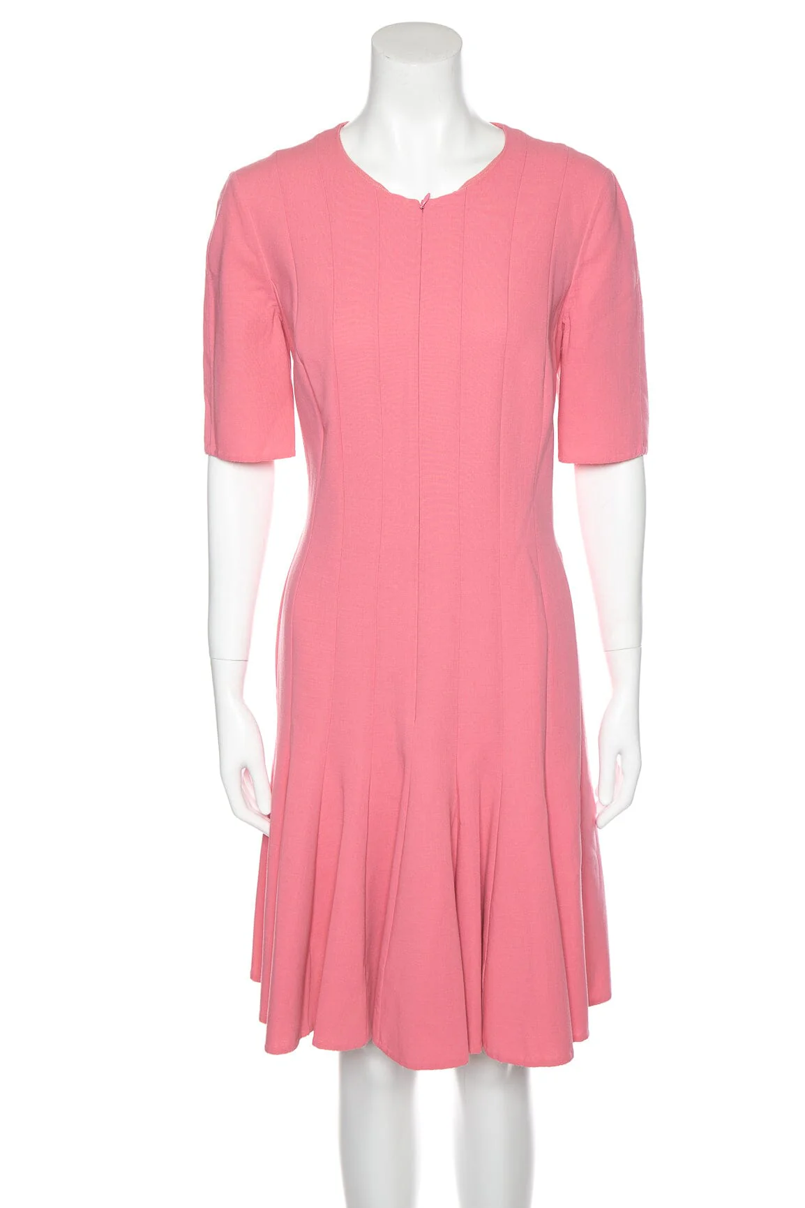 Akris Pink Fit and Flare Zip Front Dress SZ 12