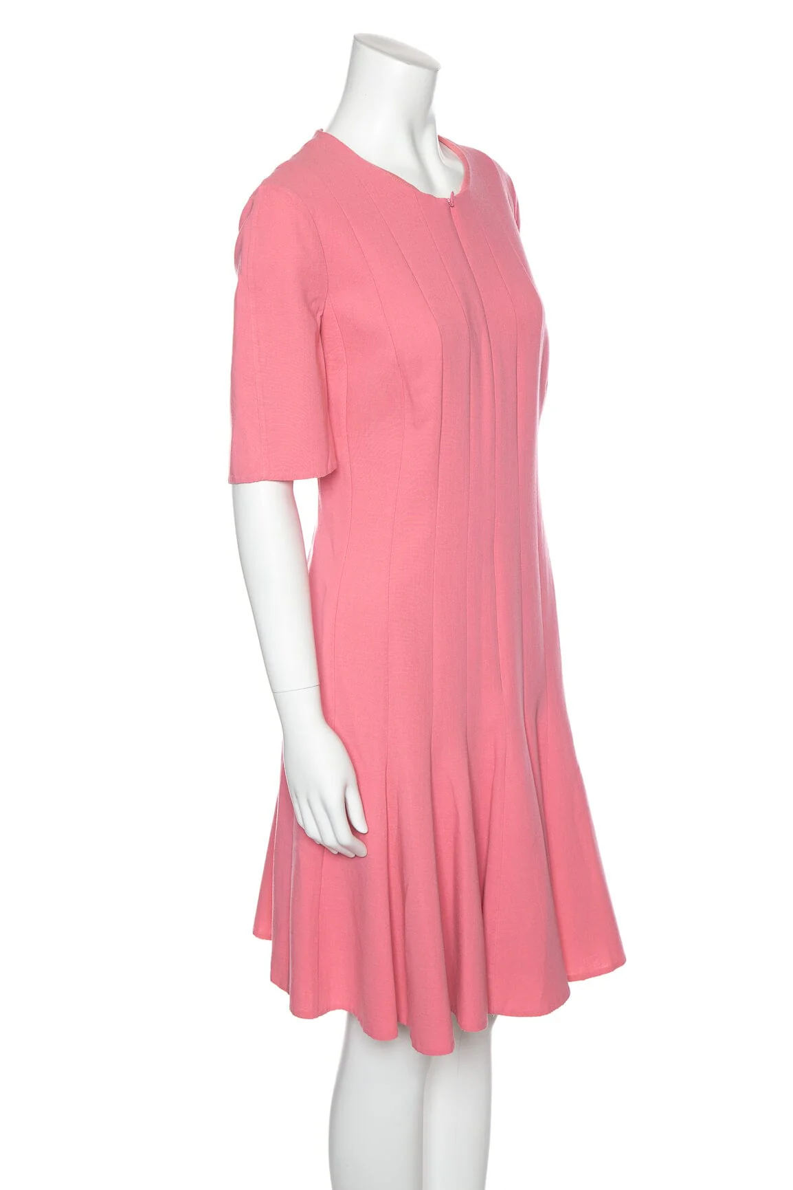 Akris Pink Fit and Flare Zip Front Dress SZ 12 - Image 2