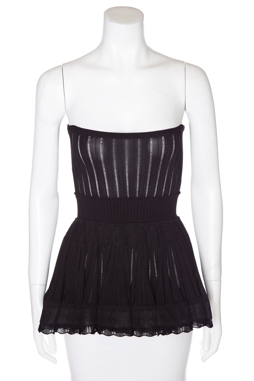 Alaia Black Rib Knit Top SZ 40 NWT