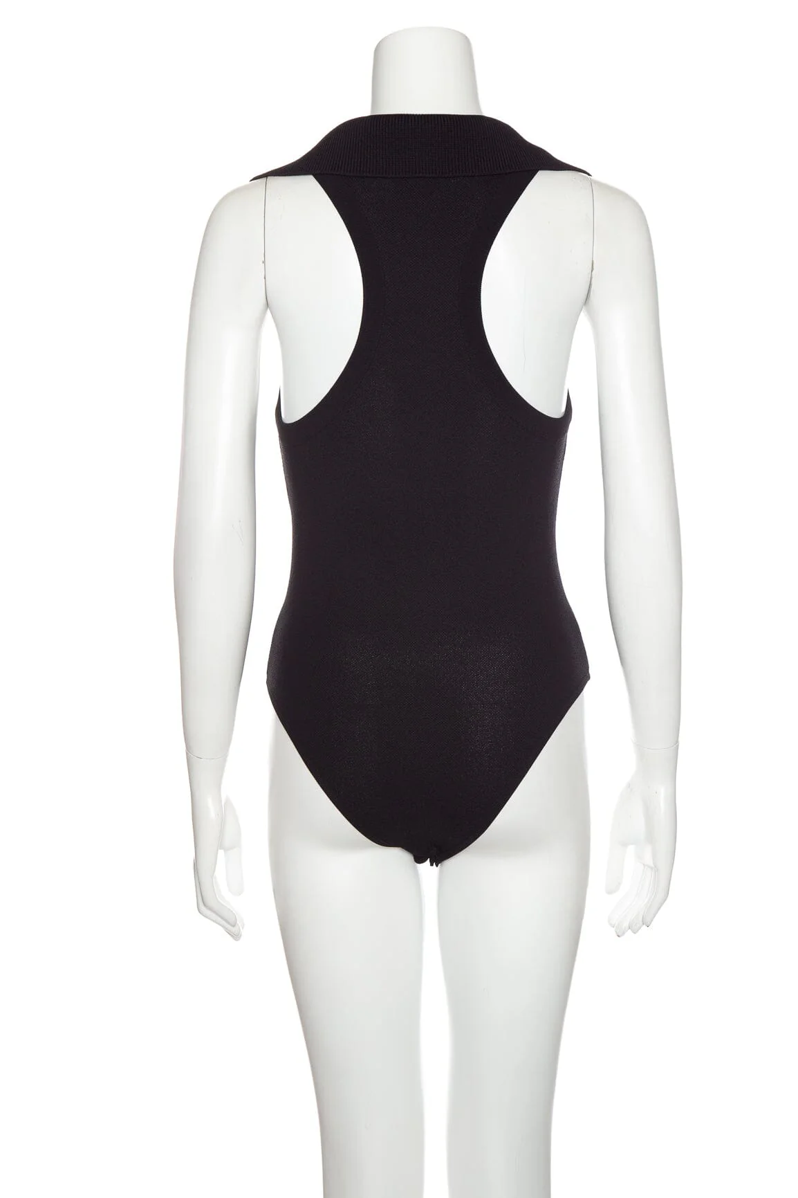 Alaia Black V Neck Sleeveless Bodysuit SZ 40 - Image 3