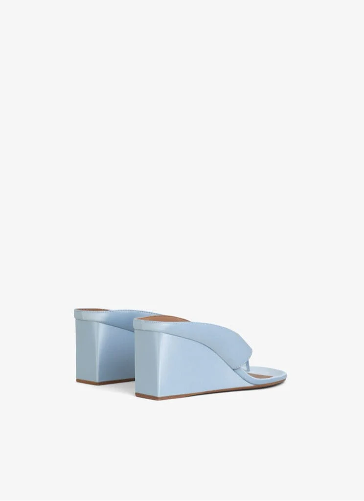 Alaia Bleu Satin Wedge Tongs 75 | SZ 40 - Image 3