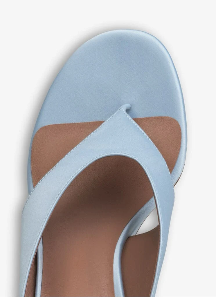 Alaia Bleu Satin Wedge Tongs 75 | SZ 40 - Image 4