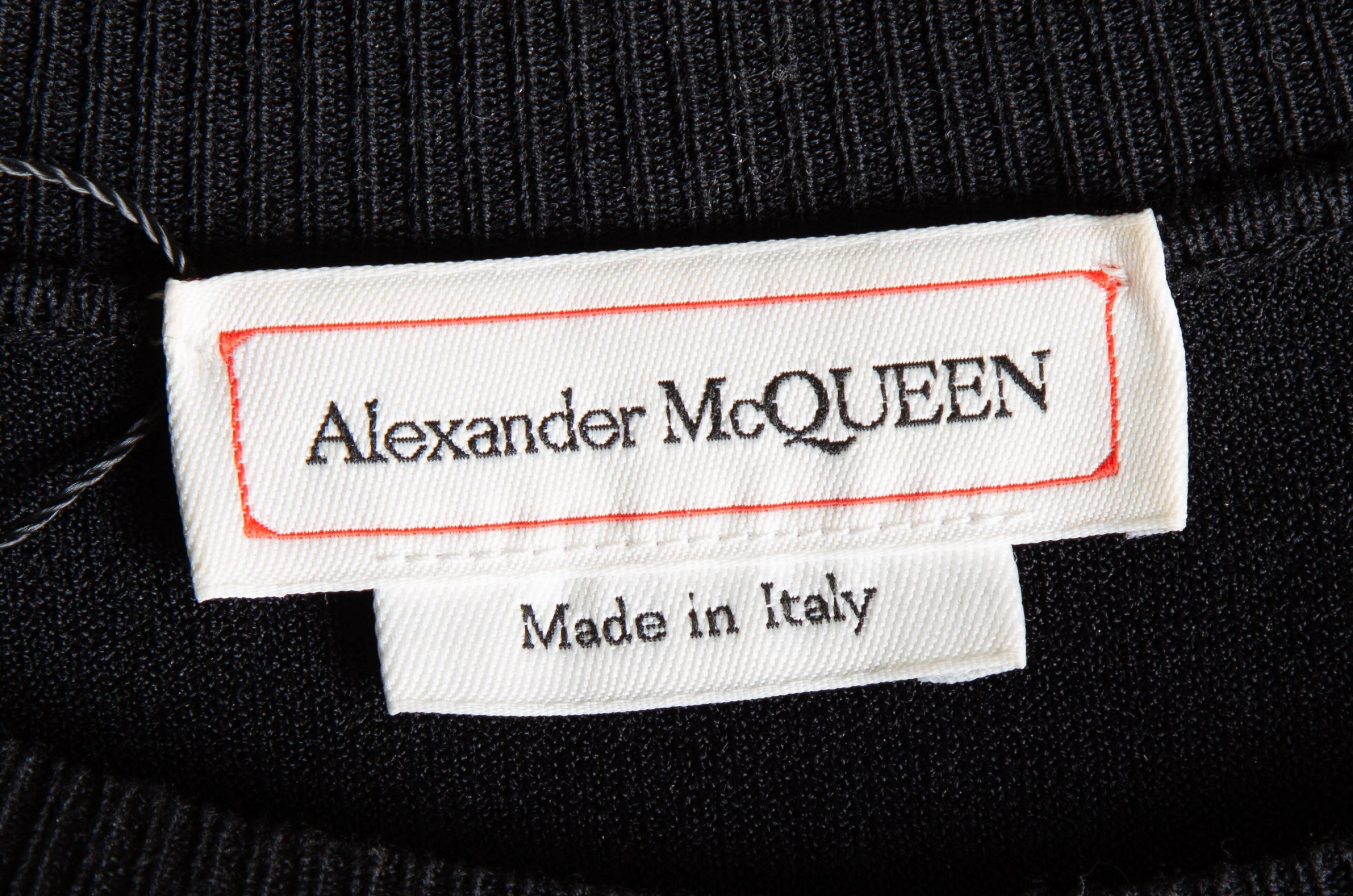 Alexander McQueen Black Zipper Detail Mini Dress SZ XS - Image 4