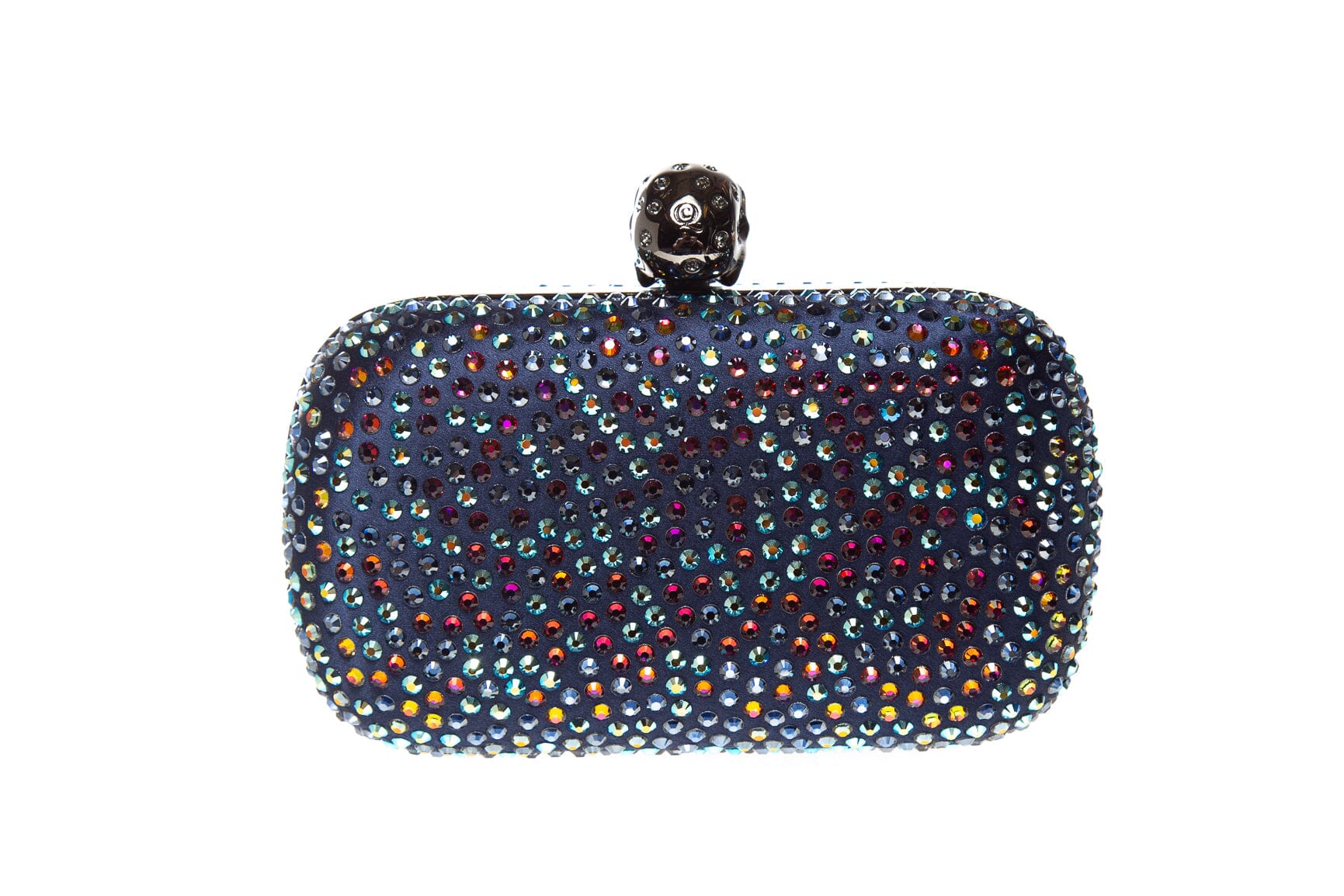 Alexander McQueen Navy Multi Embellished Skull Clutch - Image 3