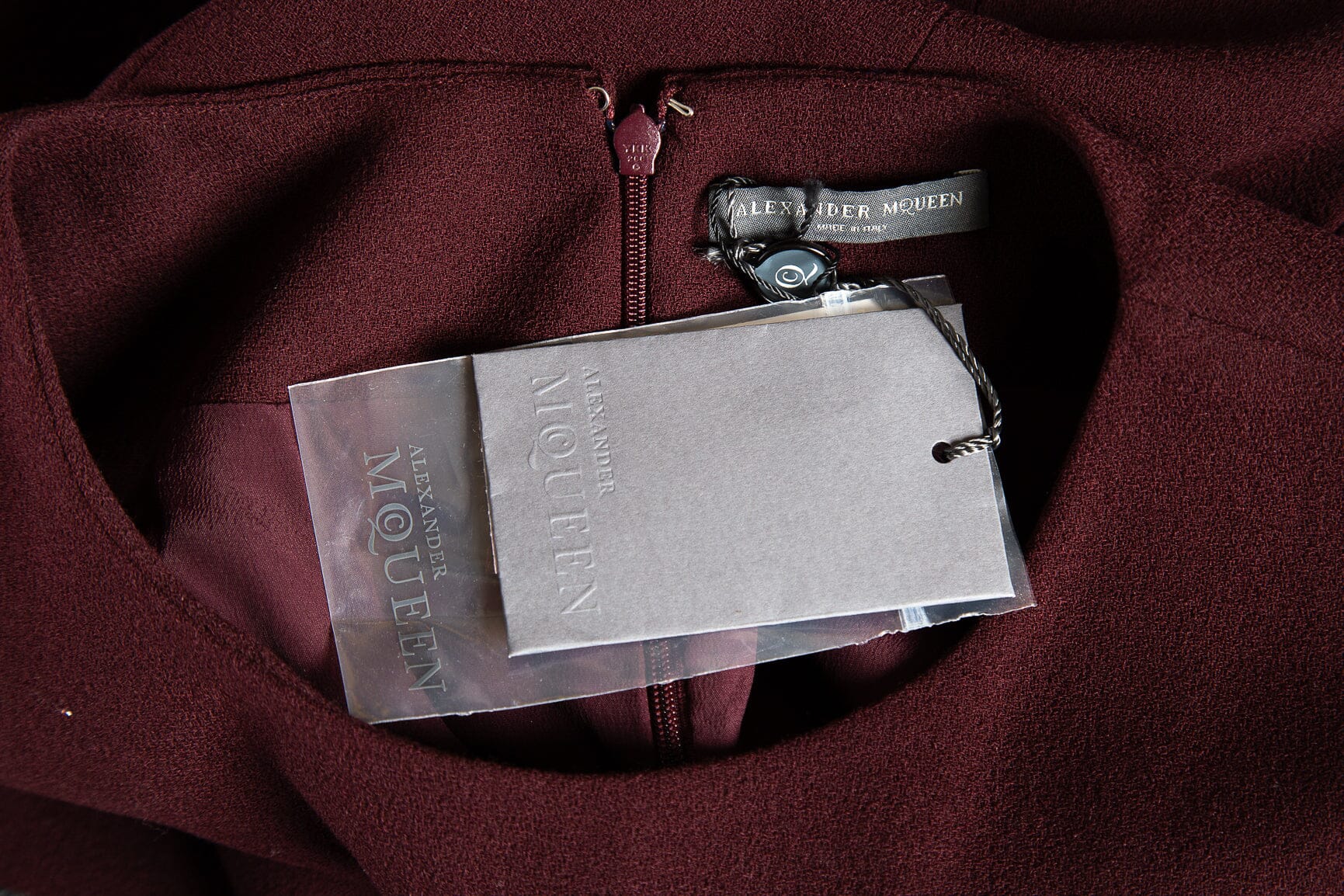 Alexander McQueen Wine Dress SZ 44 NWT - Image 4