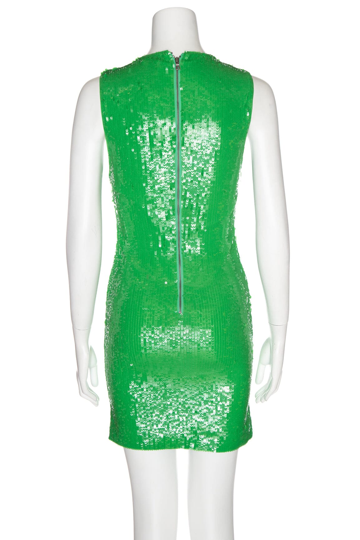 Alice and Olivia Neon Green Sequin Mini Dress SZ 2 NWT - Image 3