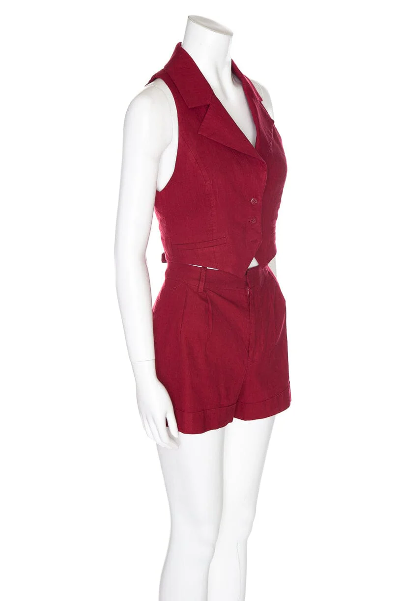 Alice and Olivia Red Vest and Short Set SZ 4 - Image 2