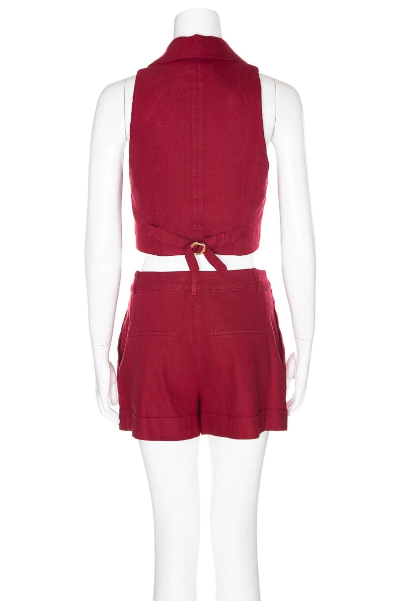 Alice and Olivia Red Vest and Short Set SZ 4 - Image 3
