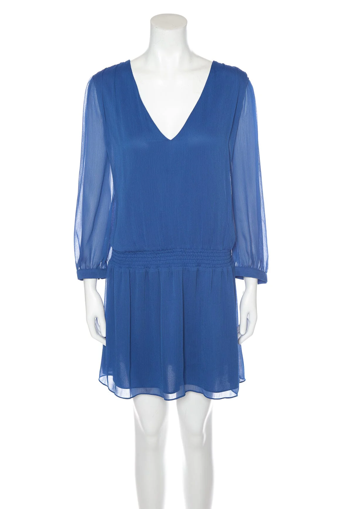 Alice and Olivia Royal Blue V-Neck Cinched Waist Mini Dress SZ 12 NWT