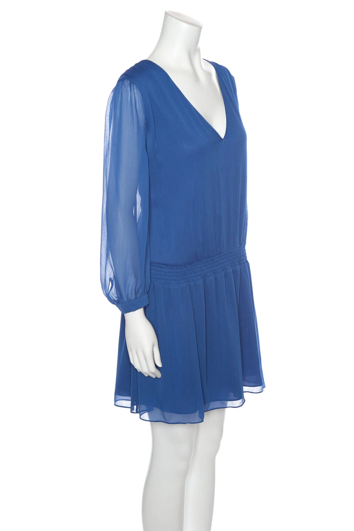 Alice and Olivia Royal Blue V-Neck Cinched Waist Mini Dress SZ 12 NWT - Image 2