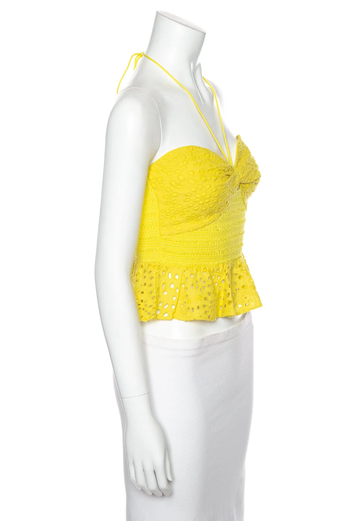 Alice and Olivia Yellow Eyelet Lace Tank Blouse SZ 2 NWT - Image 2