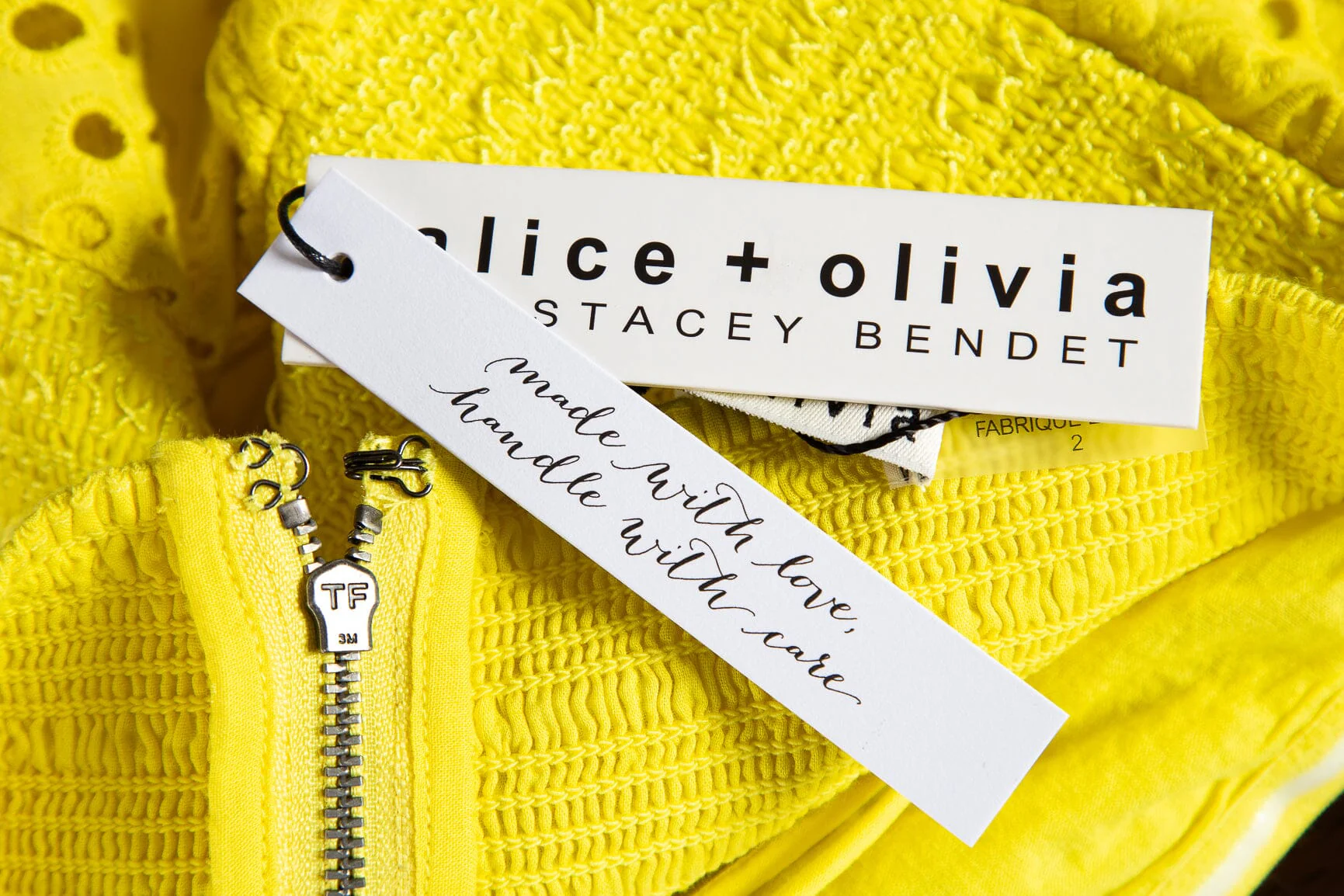 Alice and Olivia Yellow Eyelet Lace Tank Blouse SZ 2 NWT - Image 4