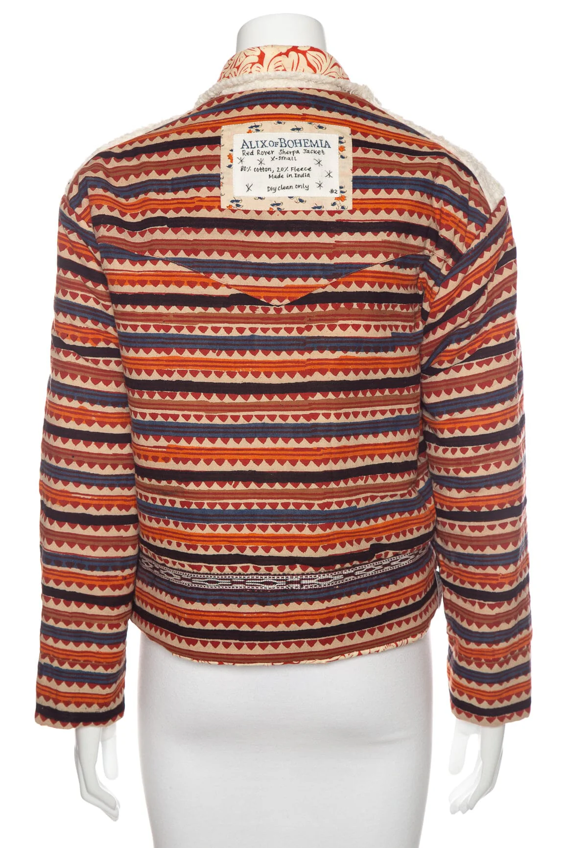Alix of Bohemia Orange and Cream Floral Printed Jacket SZ XS - Image 3