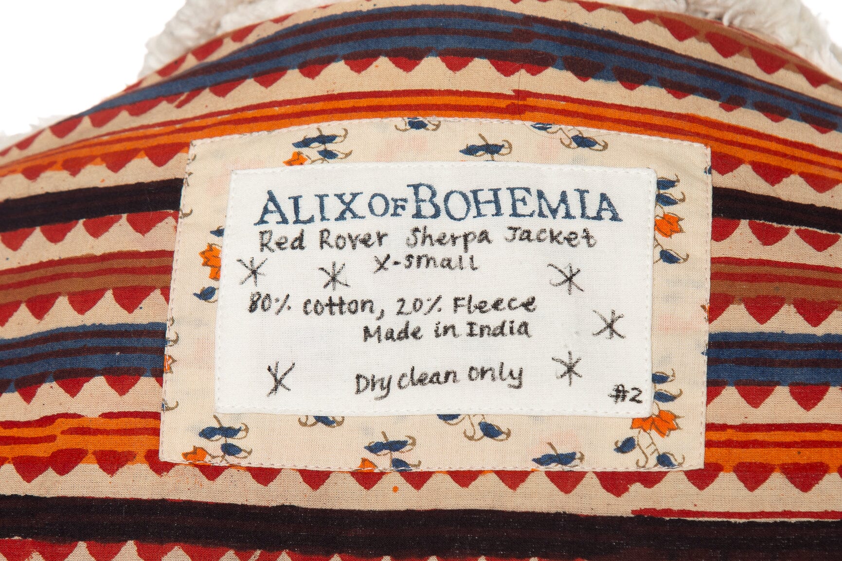 Alix of Bohemia Orange and Cream Floral Printed Jacket SZ XS - Image 4