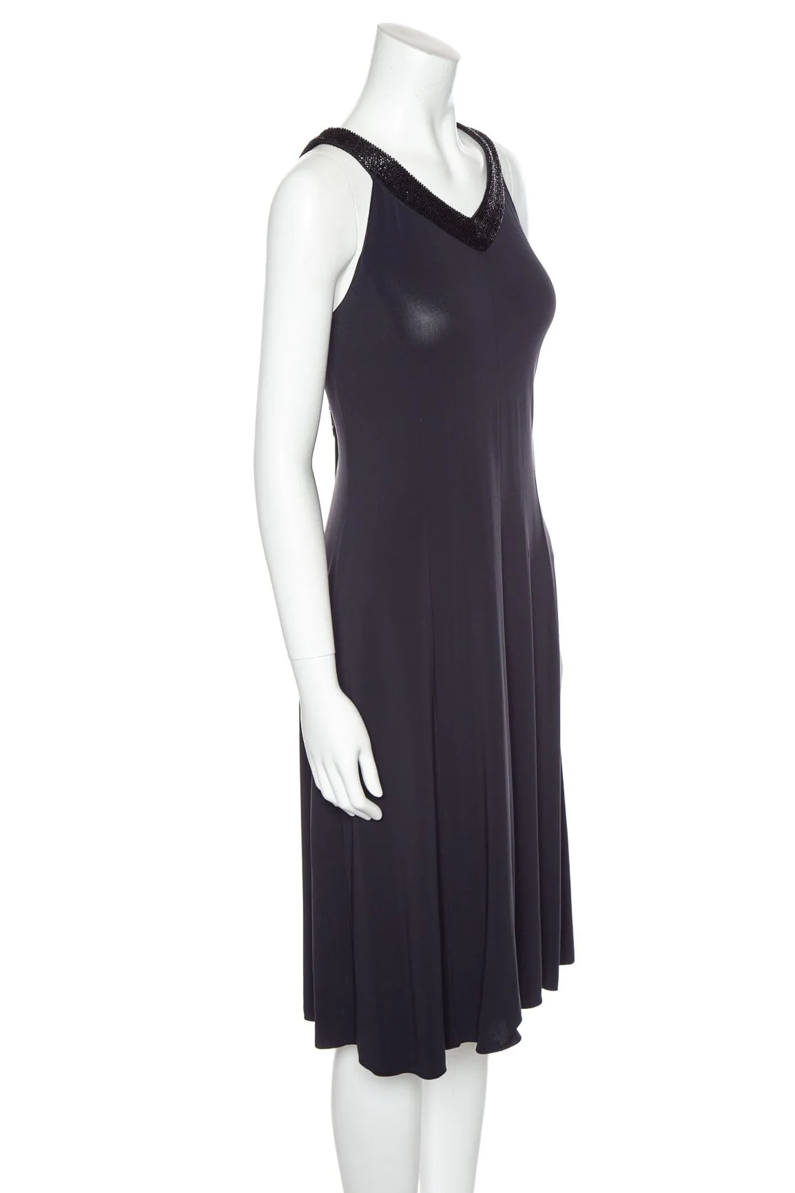 Armani Collezioni Navy Beaded Neckline Dress SZ 10 - Image 2