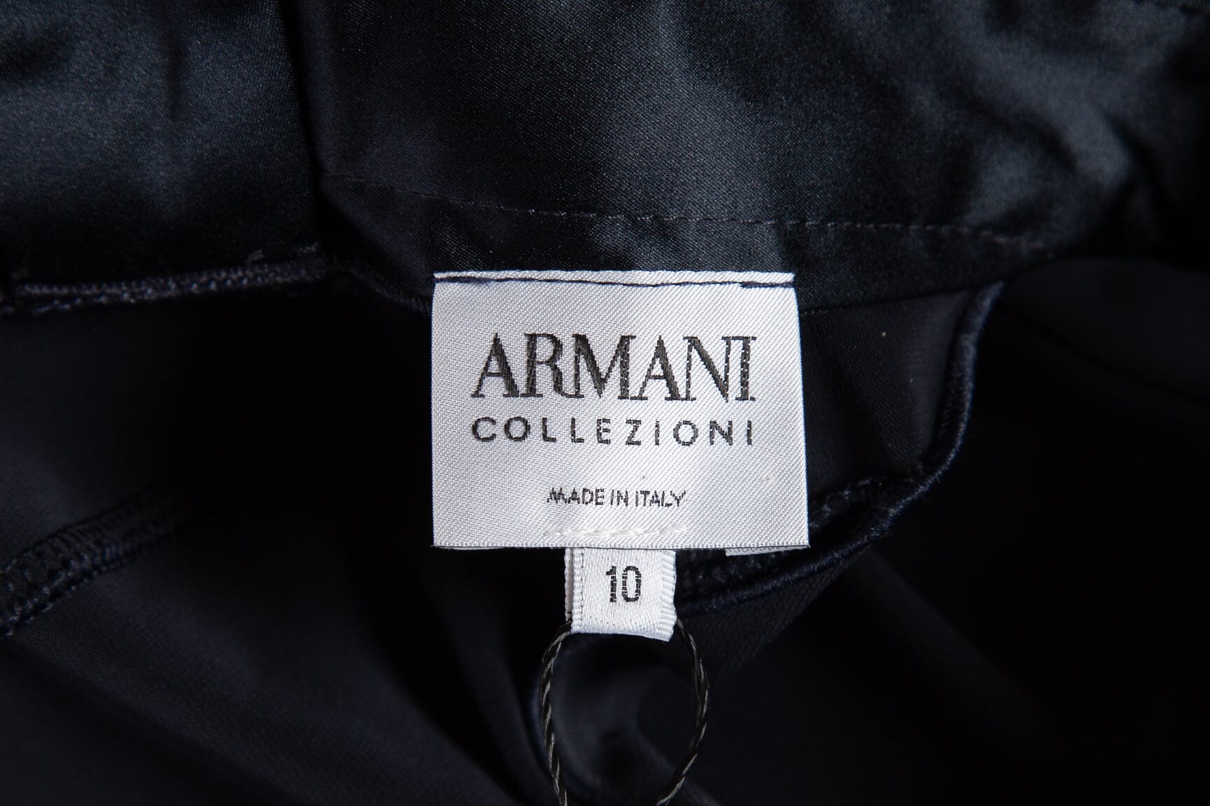 Armani Collezioni Navy Beaded Neckline Dress SZ 10 - Image 4