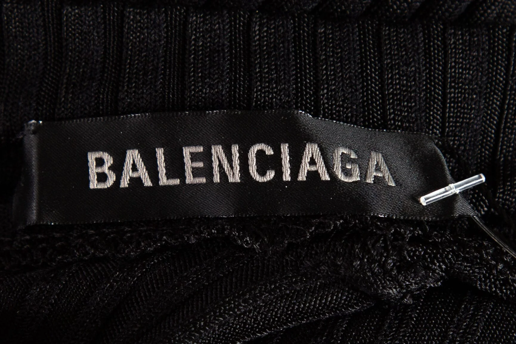 Balenciaga 2023 Black Ribbed Mock Neck Wide Leg Jumpsuit SZ 38 - Image 4