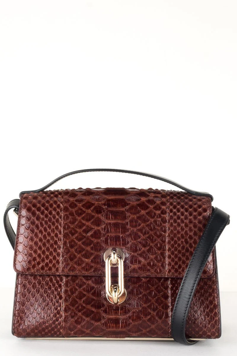 Balenciaga Burgundy Python Shoulder Bag - Image 7