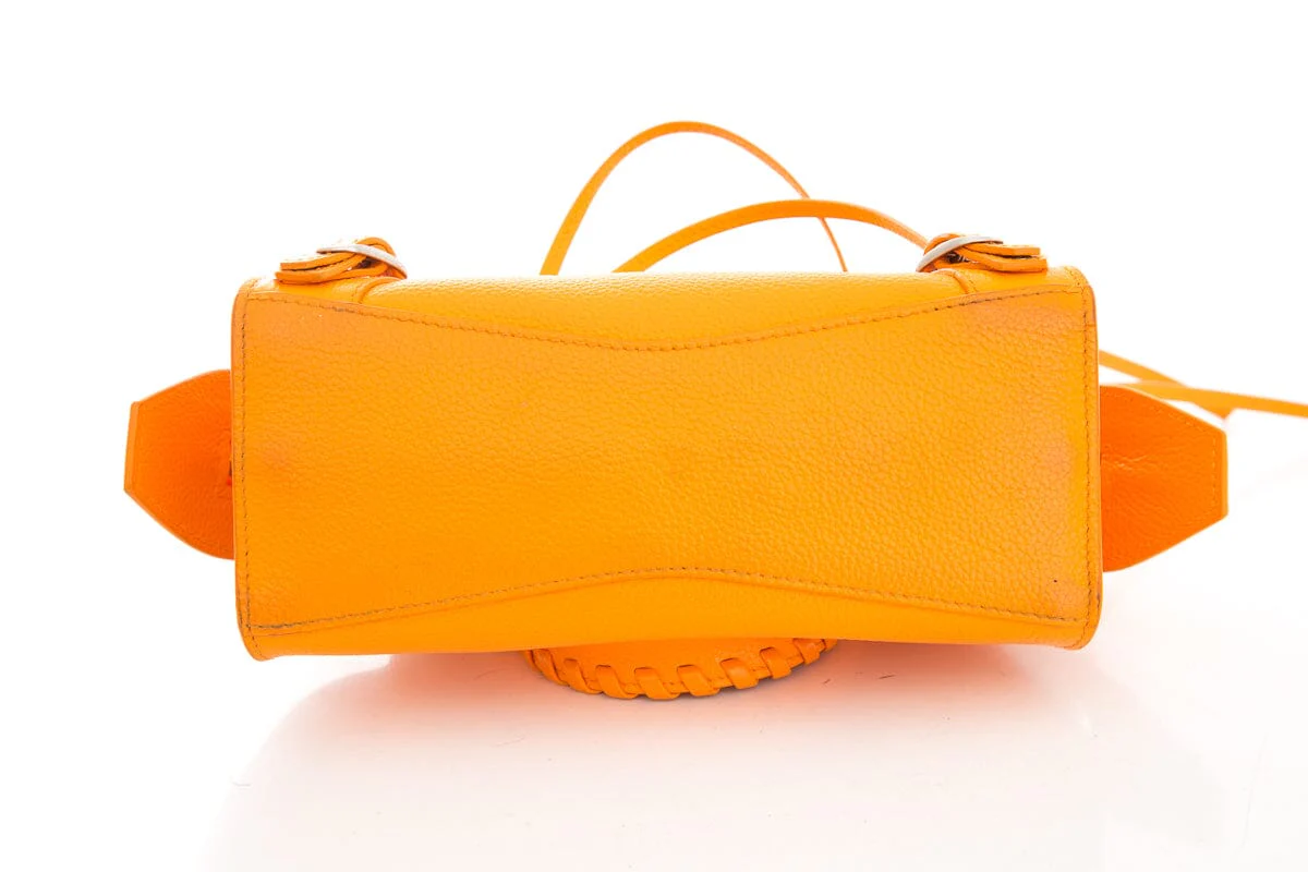 Balenciaga Orange Grained Calfskin Neo Classic Mini City Handbag - Image 5