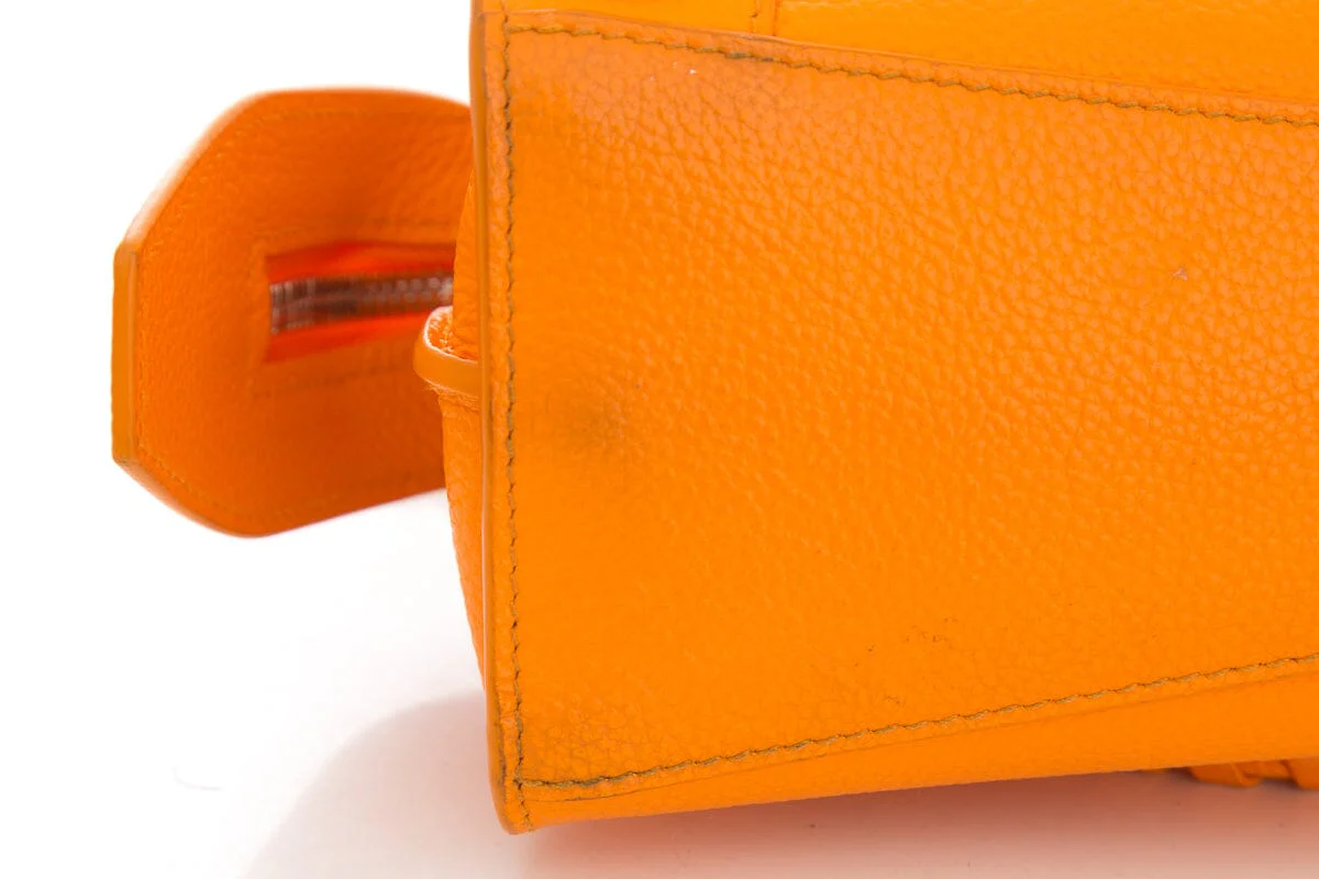 Balenciaga Orange Grained Calfskin Neo Classic Mini City Handbag - Image 7