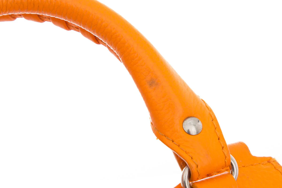 Balenciaga Orange Grained Calfskin Neo Classic Mini City Handbag - Image 8