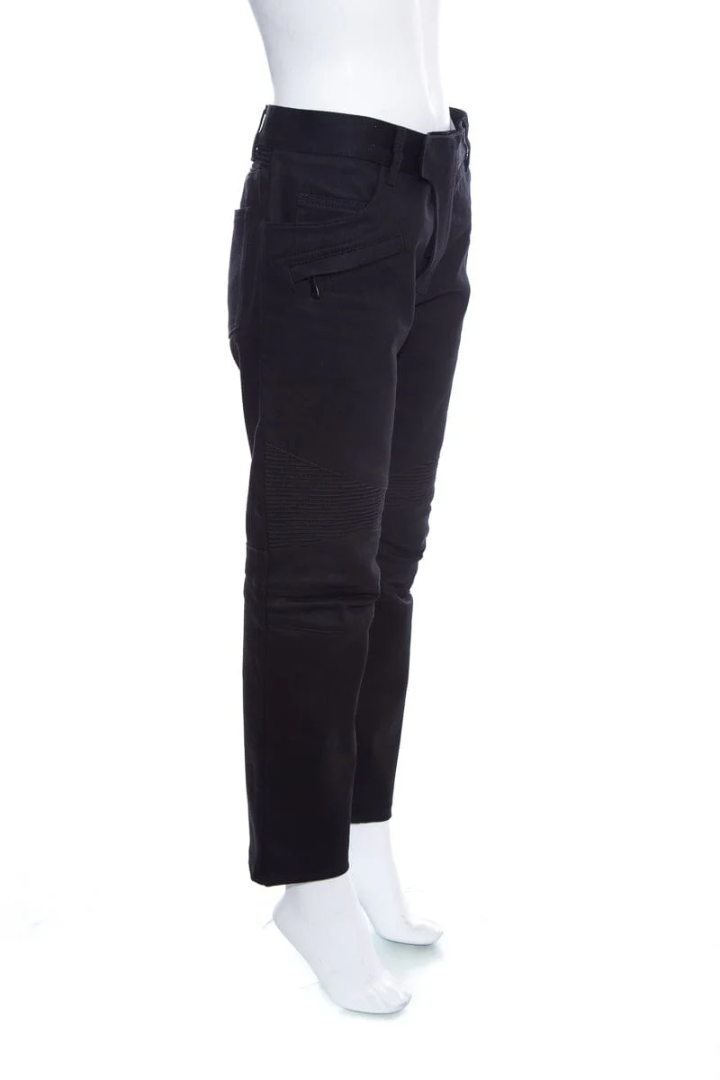 Balmain Black Moto Jeans SZ 34 - Image 2