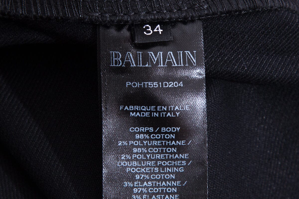 Balmain Black Moto Jeans SZ 34 - Image 5