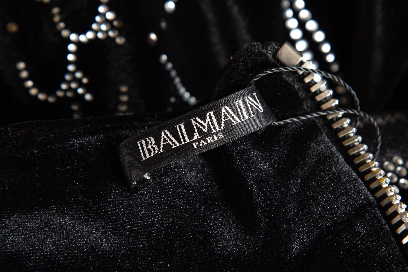 Balmain Black Velvet Dragon Print Embellished Mini Dress SZ 40 - Image 4