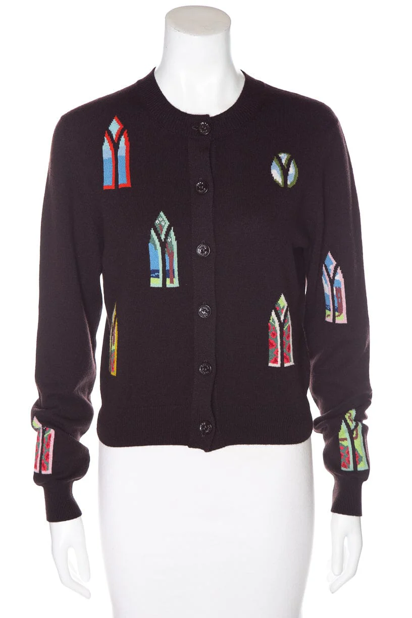 Barrie Brown Multi Windowpane Cardigan SZ XS NWT