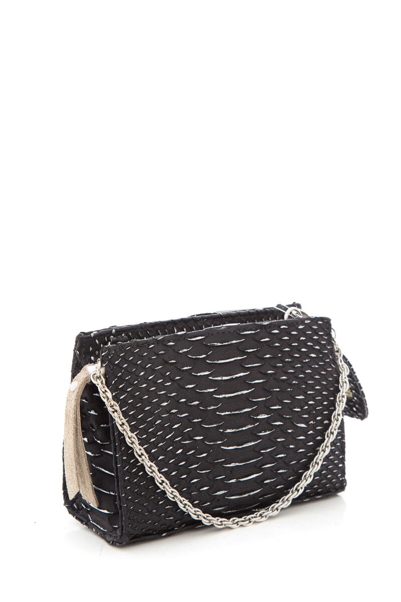 Blu + Baker Black Mini Genuine Snakeskin Handbag NWT - Image 2