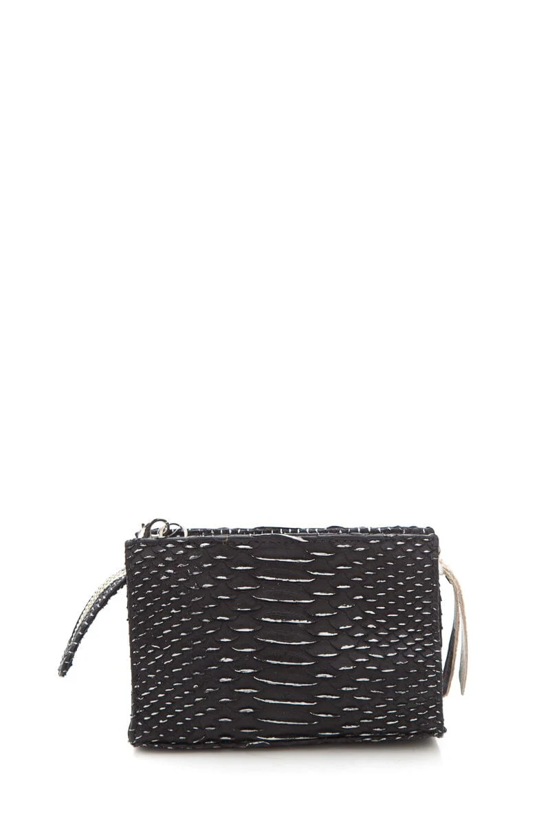 Blu + Baker Black Mini Genuine Snakeskin Handbag NWT - Image 3