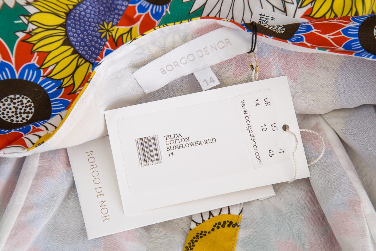 Borgo De Nor Multicolor Sunflower Sun Dress SZ 10 NWT - Image 4