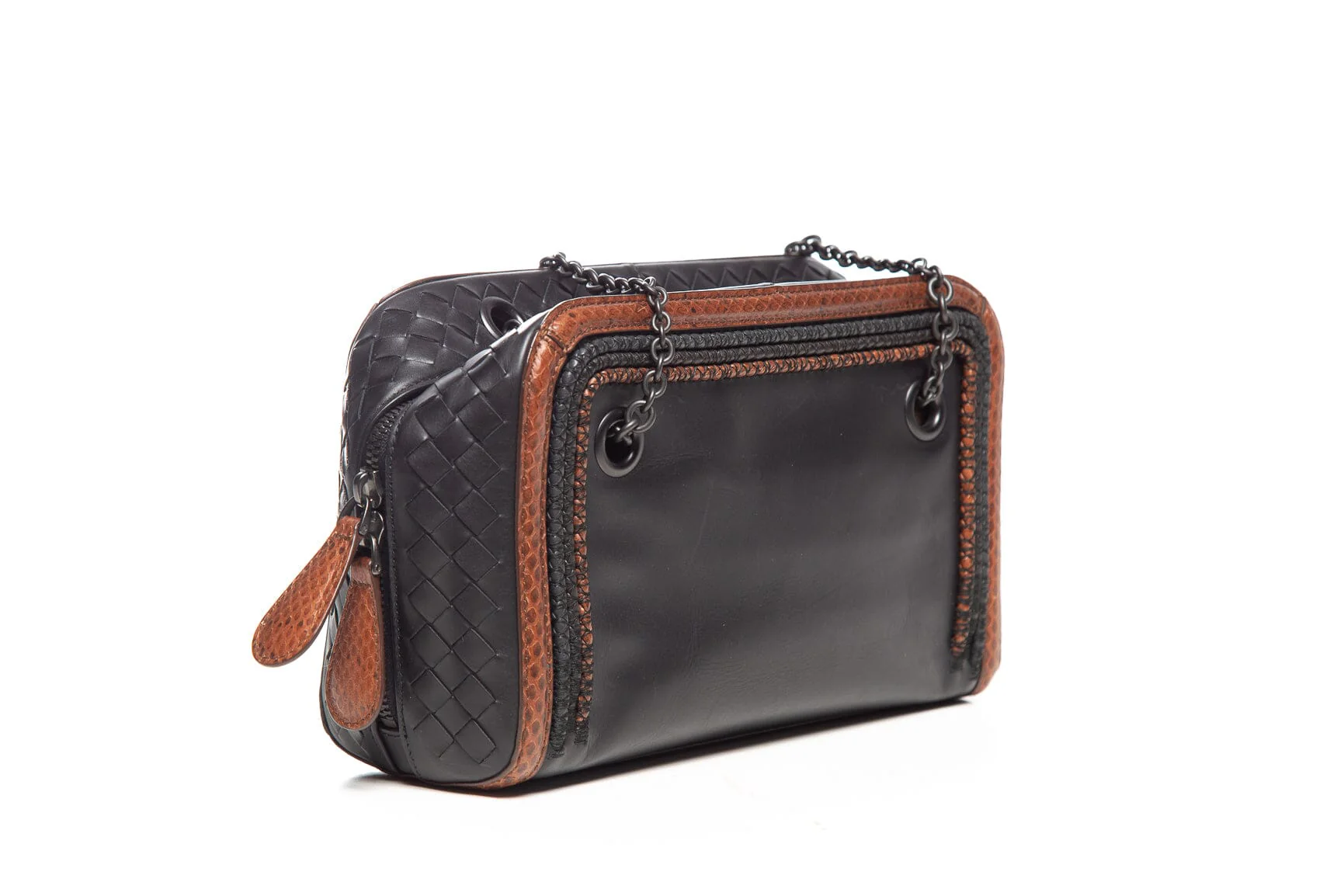 Bottega Veneta Black & Brown Leather Handbag - Image 3