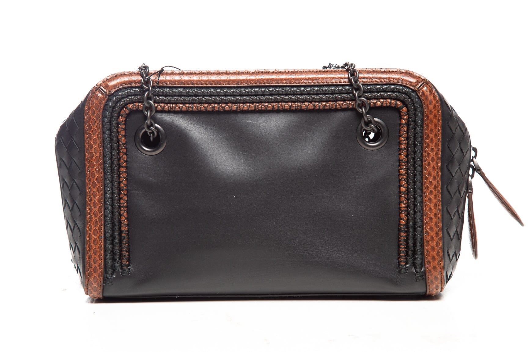 Bottega Veneta Black & Brown Leather Handbag - Image 4