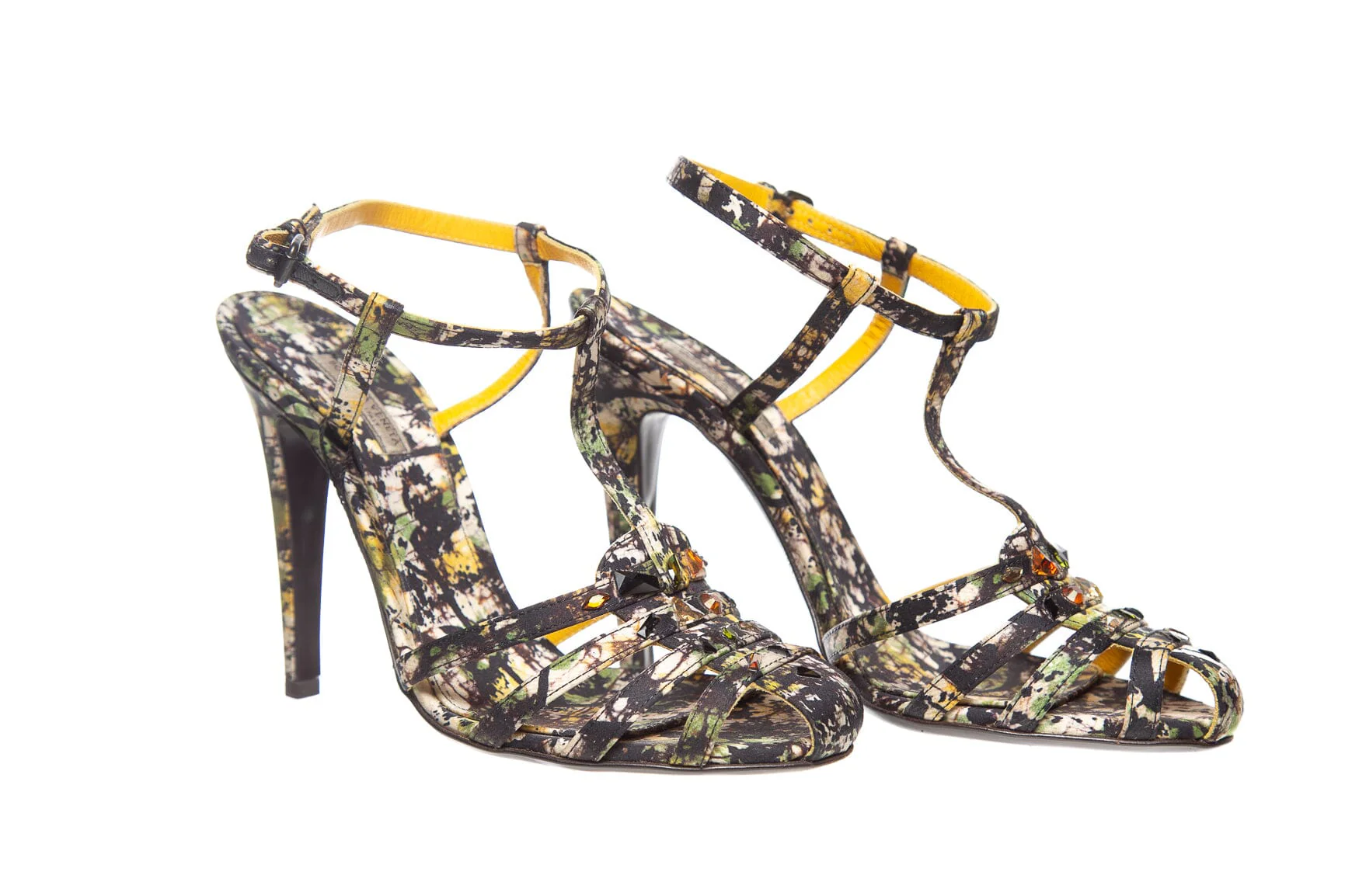 Bottega Veneta Green Printed Heels SZ 36 - Image 3