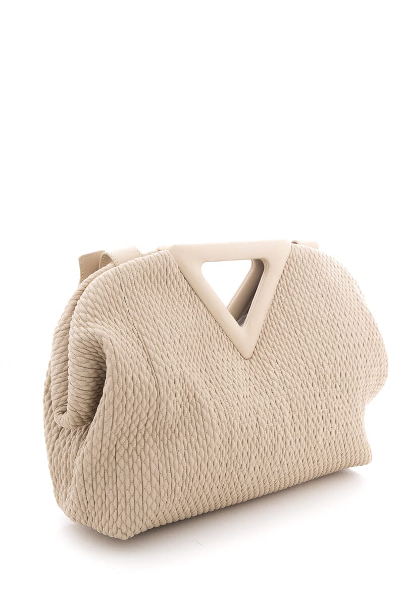 Bottega Veneta "The Point" Beige Rubberized Handbag - Image 3