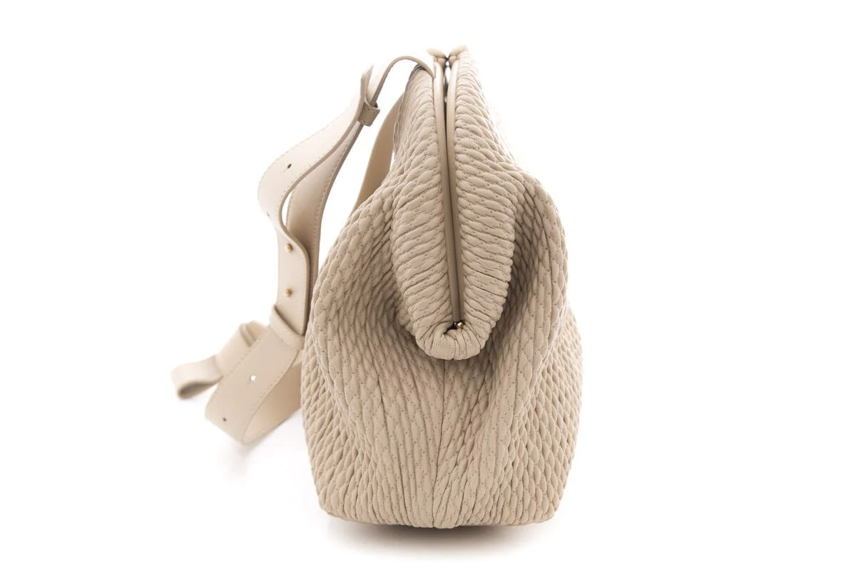 Bottega Veneta "The Point" Beige Rubberized Handbag - Image 4