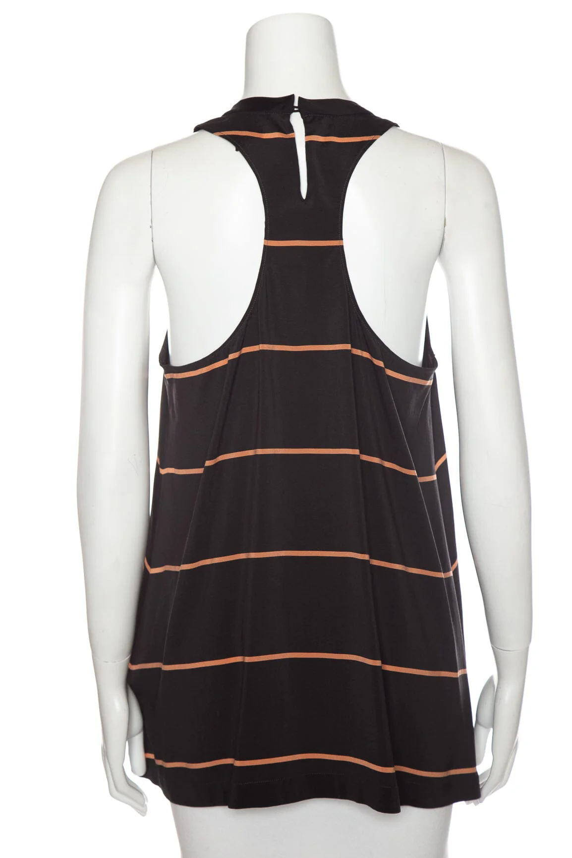 Brunello Cucinelli Black and Orange Striped Shirt SZ L - Image 3