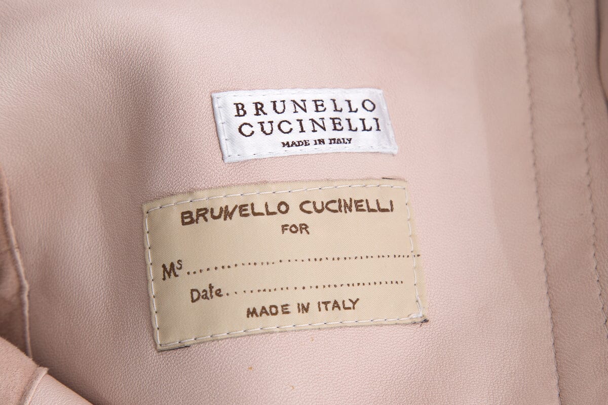 Brunello Cucinelli Blush Suede Zip Up Jacket SZ 38 - Image 3