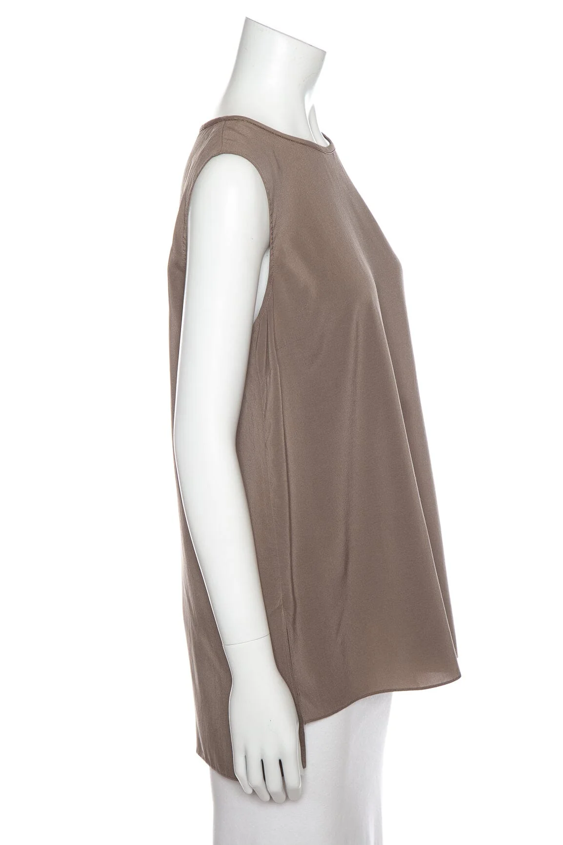Brunello Cucinelli Brown Silk Tank SZ XXL - Image 2