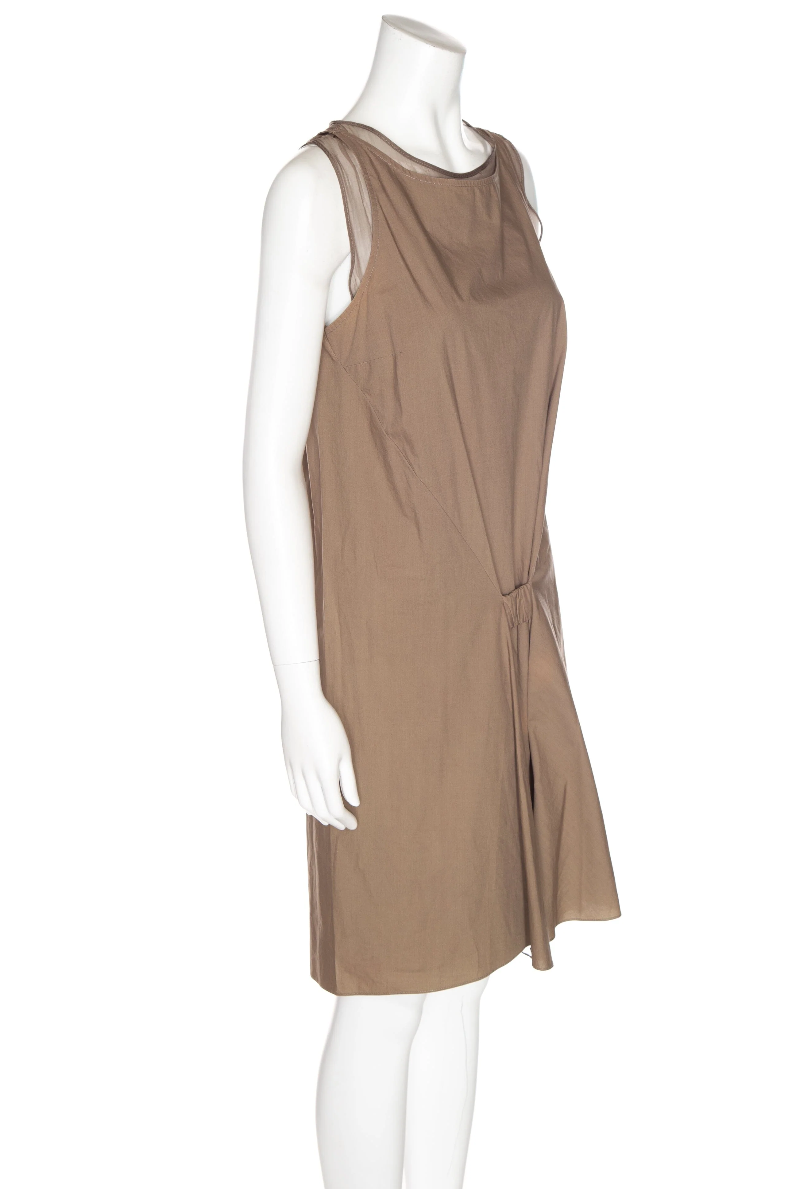 Brunello Cucinelli Brown Sleeveless Mini Dress SZ M - Image 2