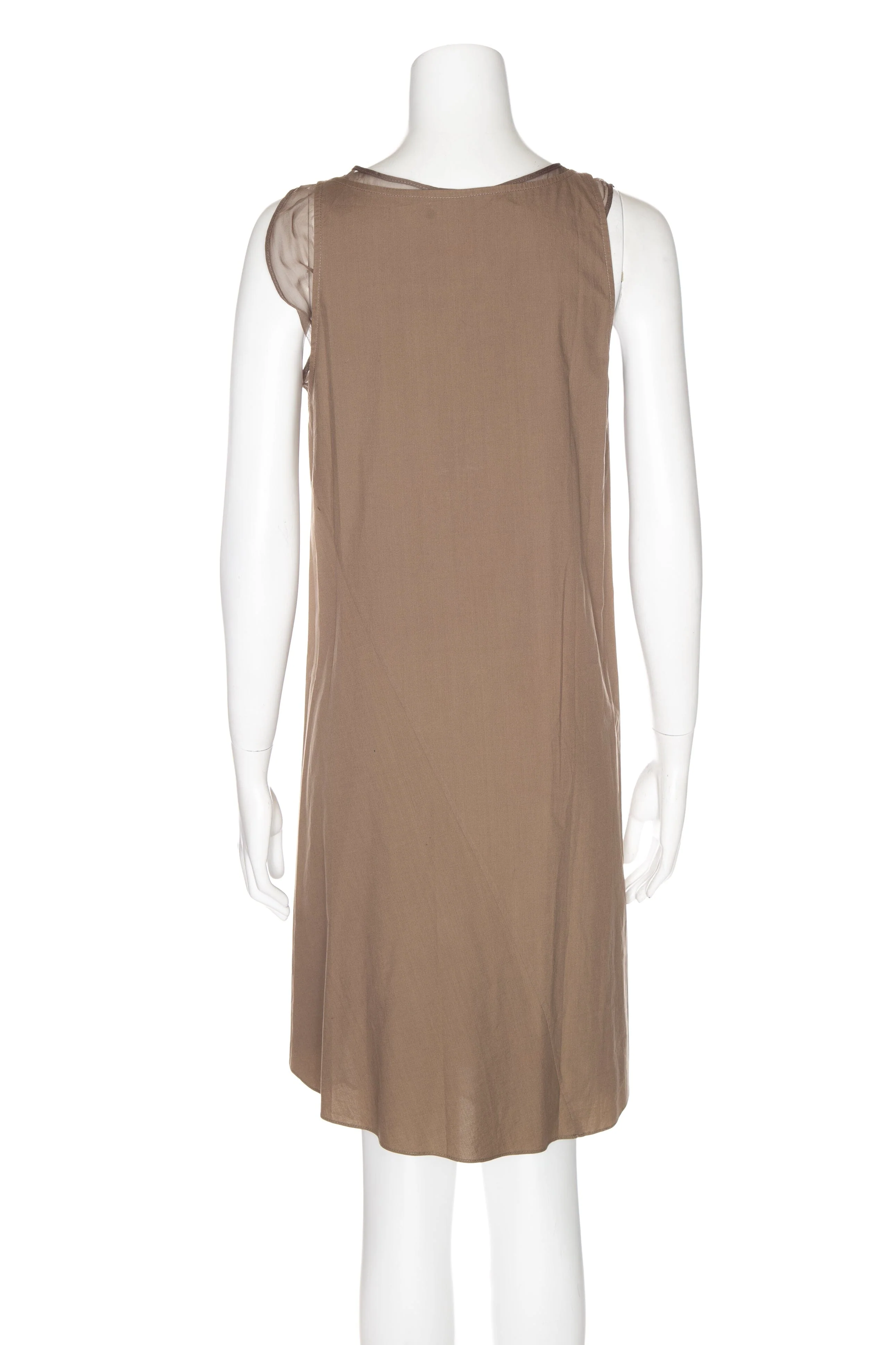 Brunello Cucinelli Brown Sleeveless Mini Dress SZ M - Image 3