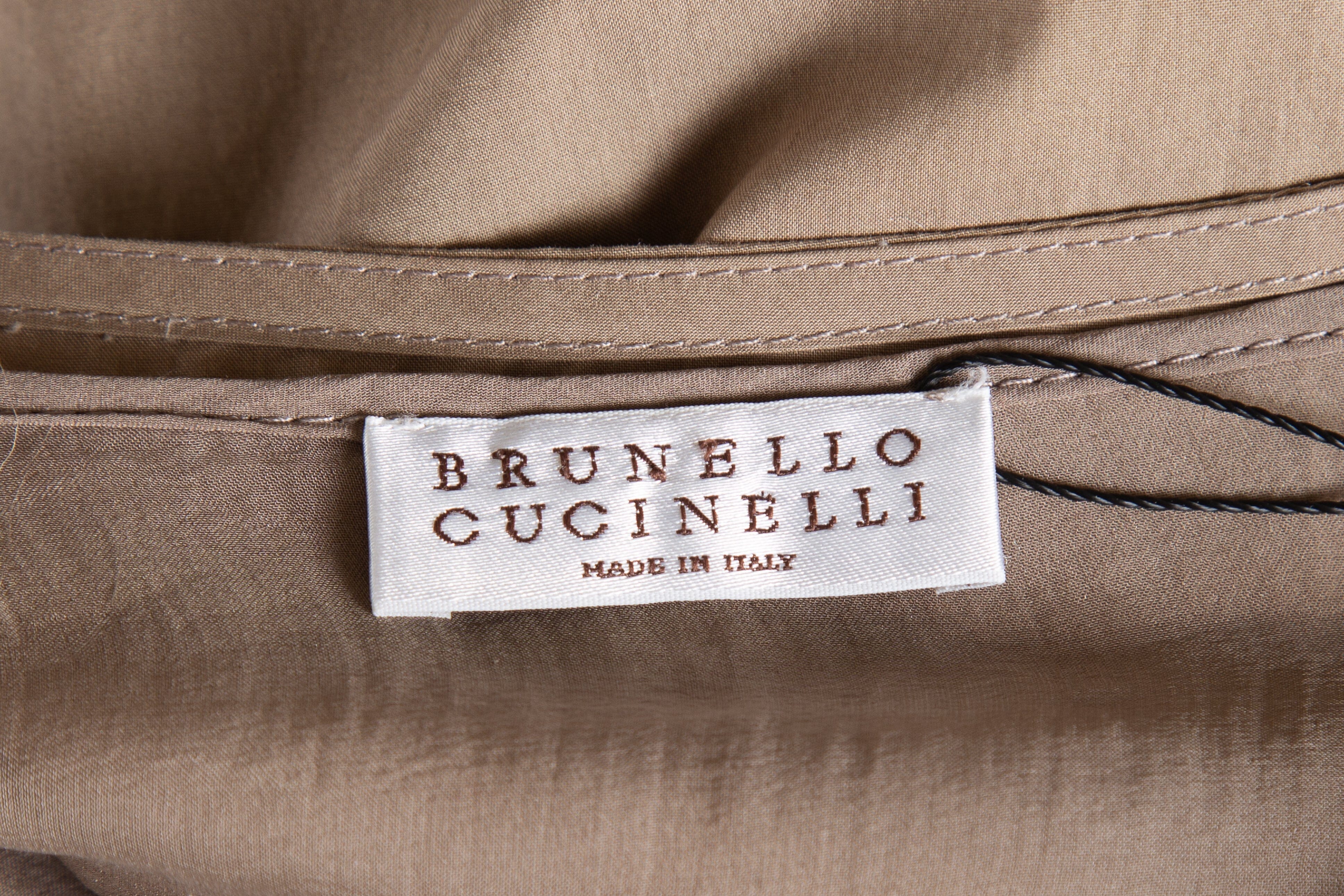 Brunello Cucinelli Brown Sleeveless Mini Dress SZ M - Image 4