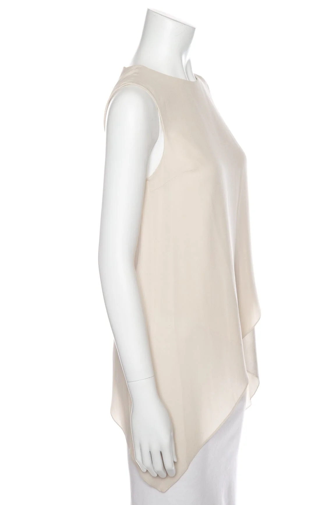 Brunello Cucinelli Cream Silk Sleeveless Blouse SZ XS - Image 2