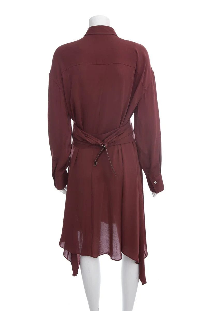 Brunello Cucinelli Silk Wine Color Dress SZ XL - Image 3