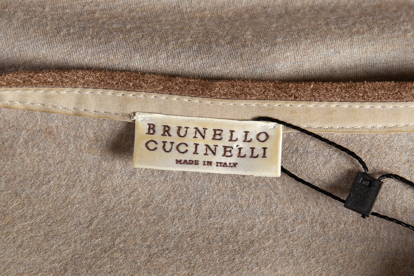 Brunello Cucinelli Taupe Crossover Mini Dress SZ M - Image 4