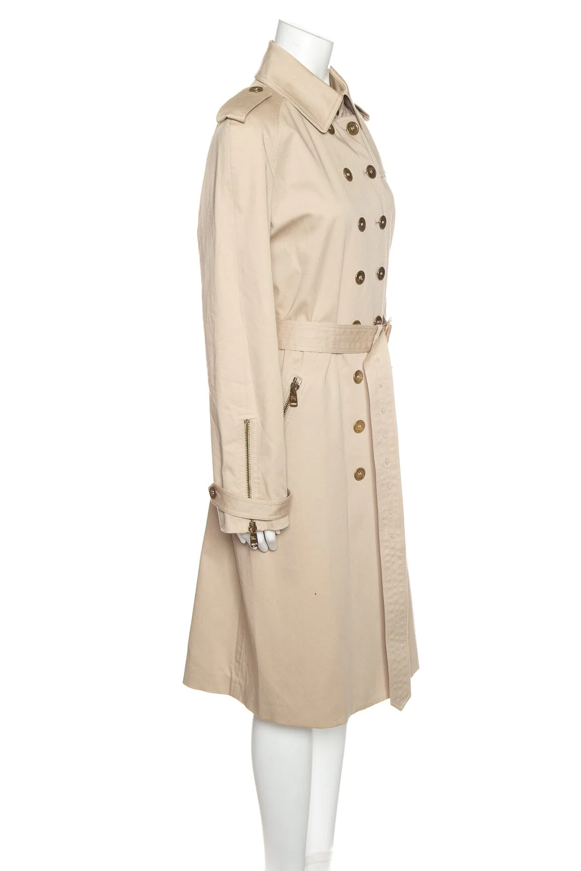 Burberry Beige Double Breasted Trench Coat SZ N/A - Image 2