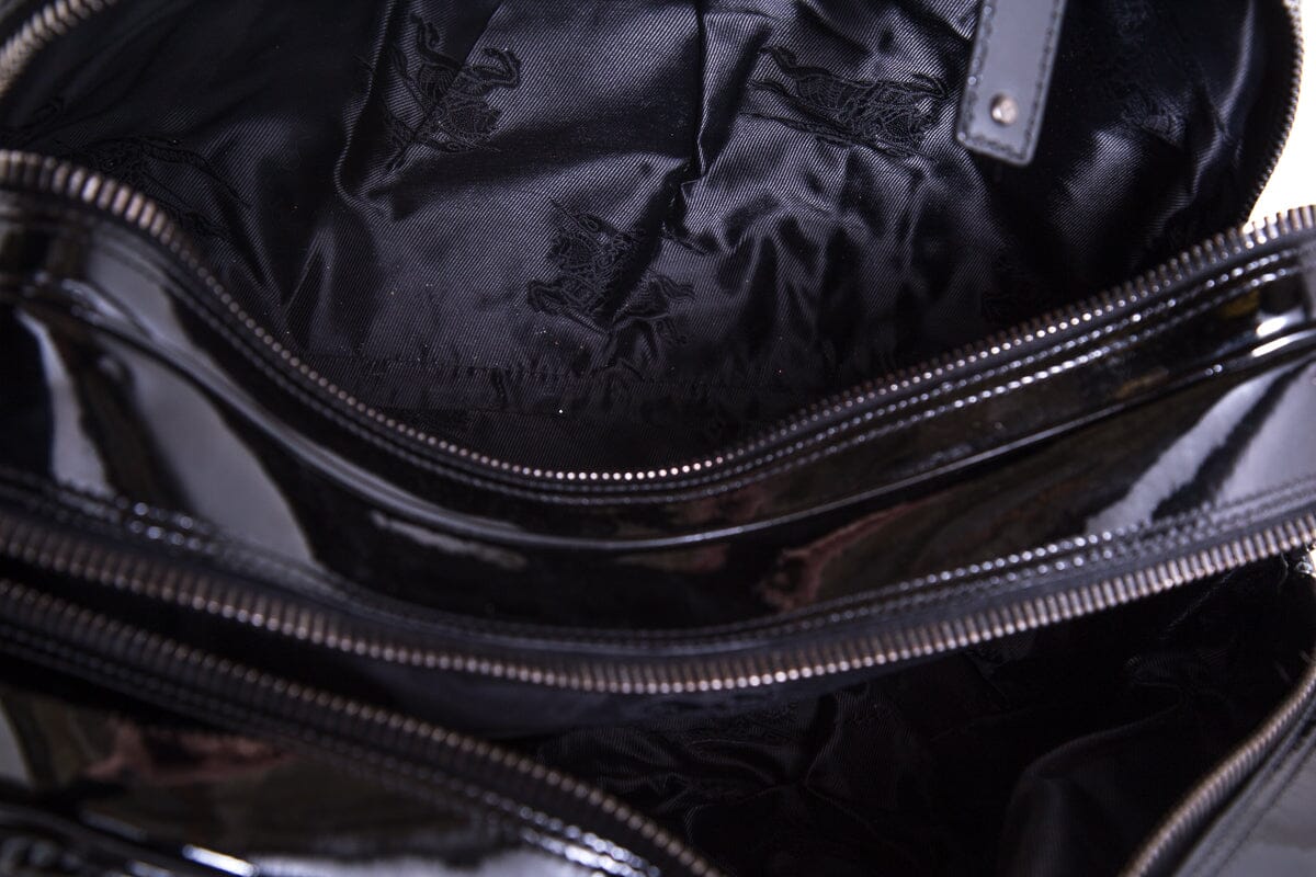 Burberry Brit KNIGHT Black Perforated Patent Duffle - Image 11